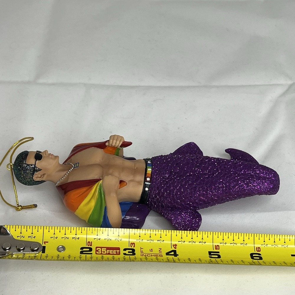 Gay Pride Merman with Rainbow Flag‎ Christmas Ornament 5590826 - Picture 7 of 7